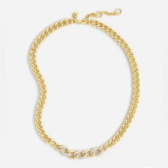 NWT- J.Crew Pave Crystal Chain in Gold
Tone Necklace - Picture 5 of 6